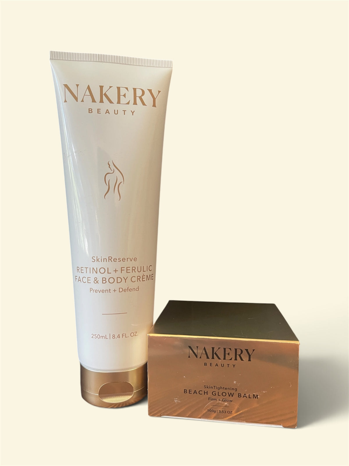 Nakery Beauty - Firm + Glow Body Duo – SkinFirm Body Cream & Beach Glow Balm