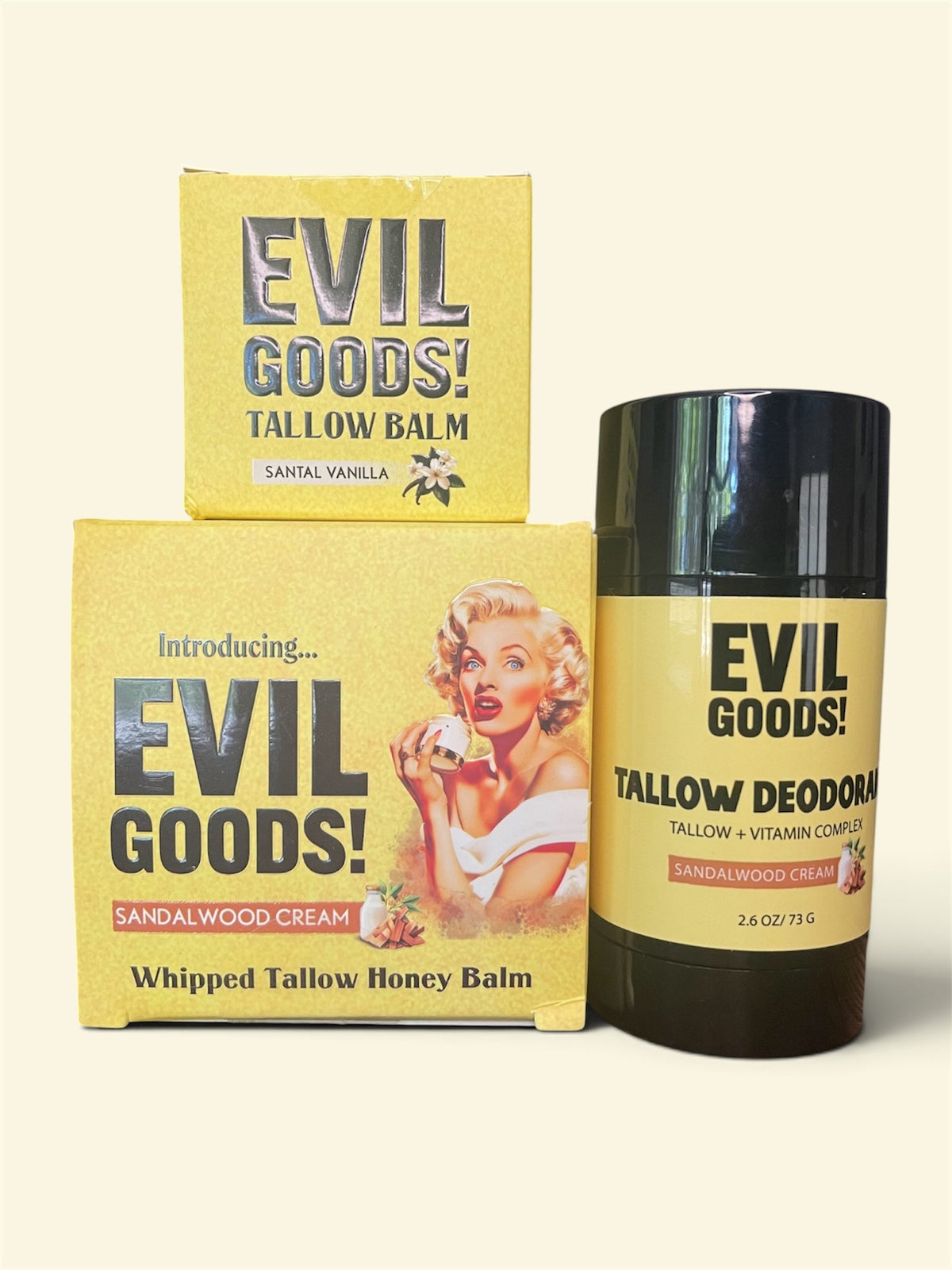 Evil Goods Tallow Skincare & Body Care 3-Piece Bundle