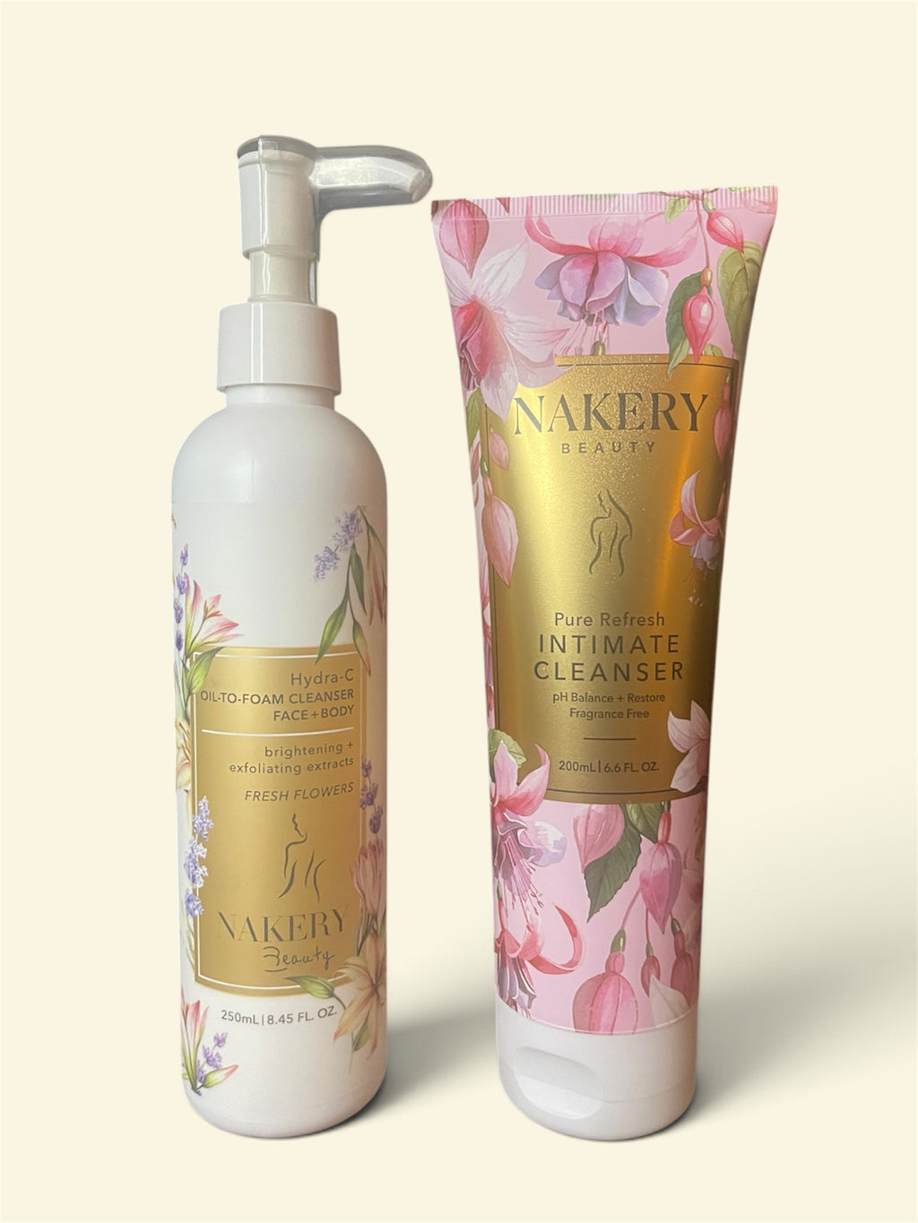 Nakery Beauty - Fresh + Balanced Cleansing Duo – Hydra-C Oil-to-Foam Cleanser & Pure Refresh Intimate Cleanser