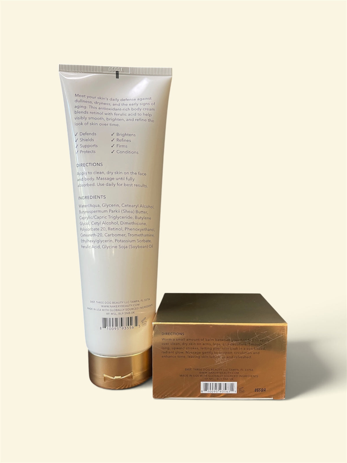 Nakery Beauty - Firm + Glow Body Duo – SkinFirm Body Cream & Beach Glow Balm