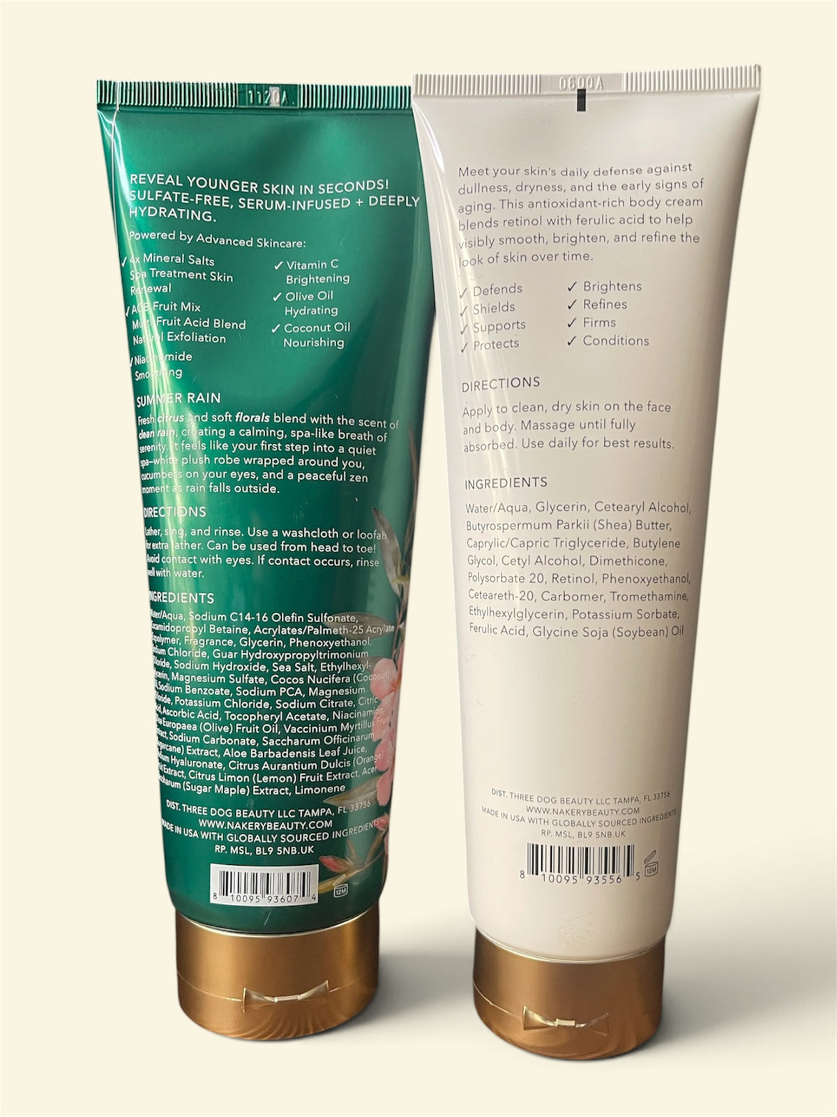 Nakery Beauty - SkinFirm Body Cream + SkinReserve Retinol & Ferulic Face & Body Crème Duo